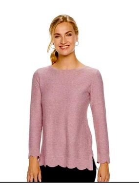 🎀 5/$20 🎀 NWT Elle pink scallop hem sweater size medium
